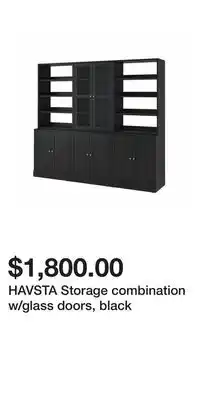 IKEA HAVSTA Storage combination w/glass doors, black offer