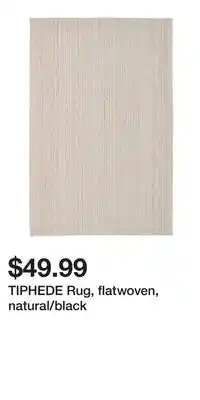 IKEA TIPHEDE Rug, flatwoven, natural/black offer