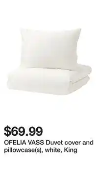 IKEA OFELIA VASS Duvet cover and pillowcase(s), white, King offer