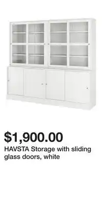 IKEA HAVSTA Storage with sliding glass doors, white offer