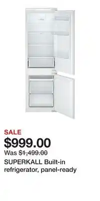 IKEA SUPERKALL Built-in refrigerator, panel-ready offer