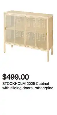 IKEA STOCKHOLM 2025 Cabinet with sliding doors, rattan/pine offer
