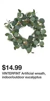IKEA VINTERFINT Artificial wreath, indoor/outdoor eucalyptus offer
