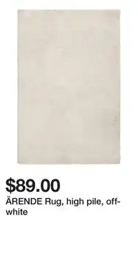 IKEA ÄRENDE Rug, high pile, off-white offer