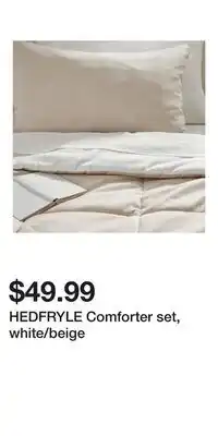 IKEA HEDFRYLE Comforter set, white/beige offer