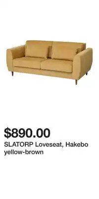 IKEA SLATORP Loveseat, Hakebo yellow-brown offer