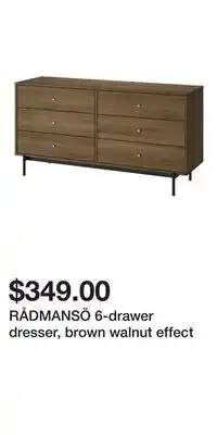 IKEA RÅDMANSÖ 6-drawer dresser, brown walnut effect offer