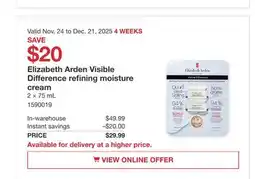 Costco Elizabeth Arden Visible Diﬀerence refining moisture offer