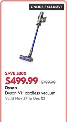 Shoppers Drug Mart Dyson V11 cordless vacuum offer