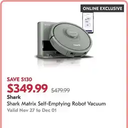 Shoppers Drug Mart Shark Matrix Self-Emptying Robot Vacuum offer
