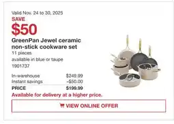 Costco GreenPan Jewel ceramic non-stick cookware set offer
