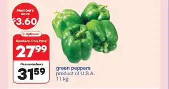 Wholesale Club GREEN PEPPERS, 11 kg offer