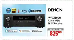 2001 Audio Video AVRX1800H DENON 7.2 Ch. 175W 8K AV Receiver offer