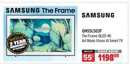 2001 Audio Video Samsung 55 The Frame QLED 4K Art Mode Vision AI Smart TV offer