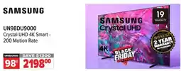 2001 Audio Video UN98DU9000 Crystal UHD 4K Smart - 200 Motion Rate offer