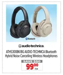 2001 Audio Video ATHS300BK/BG AUDIO-TECHNICA Bluetooth Hybrid Noise Cancelling Wireless Headphones offer