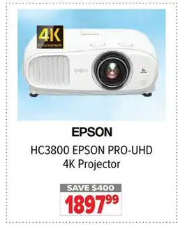 2001 Audio Video HC3800 EPSON PRO-UHD 4K Projector offer