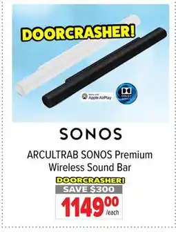 2001 Audio Video ARCULTRAB SONOS Premium Wireless Sound Bar offer