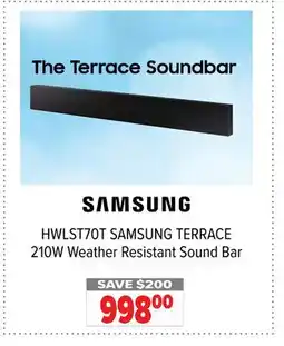 2001 Audio Video HWLST70T SAMSUNG TERRACE 210W Weather Resistant Sound Bar offer