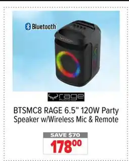2001 Audio Video RAGE 6.5 120W Party Speaker w/Wireless Mic & Remote offer
