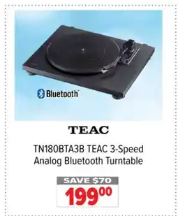 2001 Audio Video TN180BTA3B TEAC 3-Speed Analog Bluetooth Turntable offer