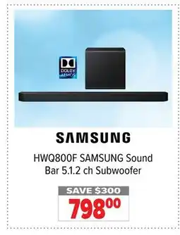 2001 Audio Video HWQ800F SAMSUNG Sound Bar 5.1.2 ch Subwoofer offer