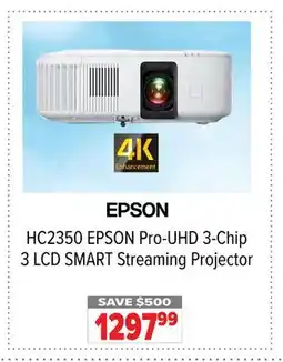 2001 Audio Video HC2350 EPSON Pro-UHD 3-Chip 3 LCD SMART Streaming Projector offer