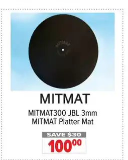 2001 Audio Video JBL 3mm MITMAT Platter Mat offer