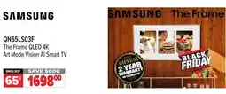2001 Audio Video QN65LS03F 65 SAMSUNG The Frame QLED 4K Art Mode Vision AI Smart TV offer