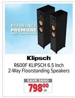 2001 Audio Video R600F KLIPSCH 6.5 Inch 2-Way Floorstanding Speakers offer