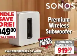 2001 Audio Video SONOS Premium Wireless Subwoofer offer
