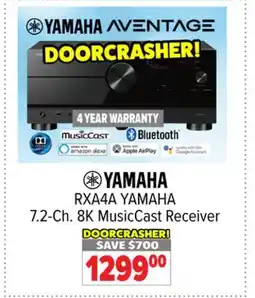2001 Audio Video RXA4A YAMAHA 7.2-Ch. 8K MusicCast Receiver offer