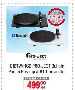 2001 Audio Video E1BTW/HGB PRO-JECT Built-in Phono Preamp & BT Transmitter offer