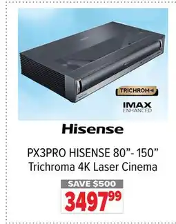 2001 Audio Video PX3PRO HISENSE 80- 150 Trichroma 4K Laser Cinema offer