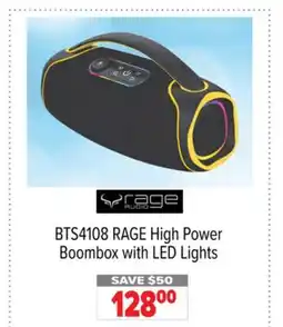 2001 Audio Video BTS4108 RAGE High Power Boombox with LED Lights offer