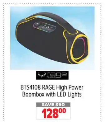 2001 Audio Video BTS4108 RAGE High Power Boombox with LED Lights offer