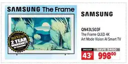 2001 Audio Video QN43LS03F 43 The Frame QLED 4K Art Mode Vision AI Smart TV offer