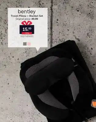 Bentley Travel Pillow + Blanket Set Bentley offer