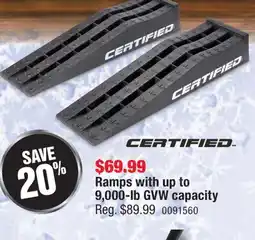 PartSource CERTIFIED Ramps with up to 9000-lb GVW capacity offer