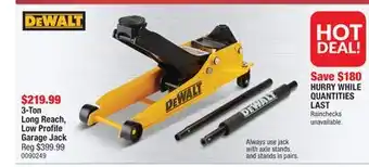 PartSource DEWALT 3-Ton Long Reach, Low Profile Garage Jack offer