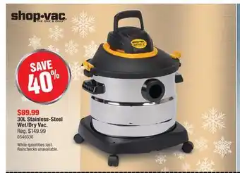PartSource 30L Stainless-Steel Wet/Dry Vac offer