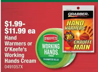 PartSource Grabber Hand Warmers or O'Keefe's Working Hands Cream offer