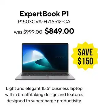 ASUS ExpertBook P1 Laptop offer