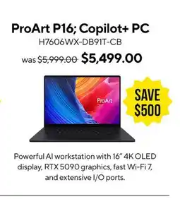 ASUS ProArt P16 Copilot + PC Laptop offer