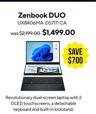 ASUS Asus Zenbook DUO Laptop offer
