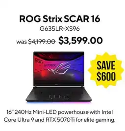 ASUS ROG Strix SCAR Laptop offer