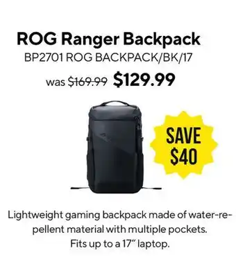 ASUS ROG Ranger Backpack offer