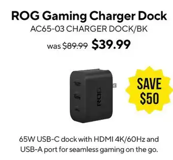 ASUS ROG Gaming Charger Dock AC65-03 CHARGER offer