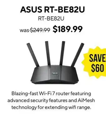 ASUS ASUS RT-BE82U Wi-Fi Router offer