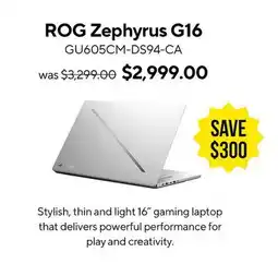 ASUS ROG Zephyrus G16 Laptop offer